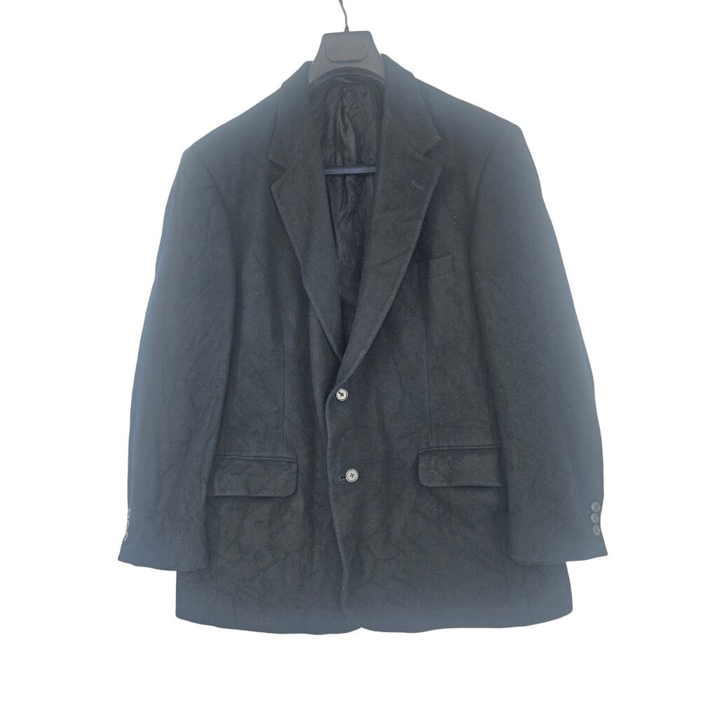 Vintage Roundtree & Yorke 100% Camel Hair Blazer Black Blazer Mens XL 46 3962